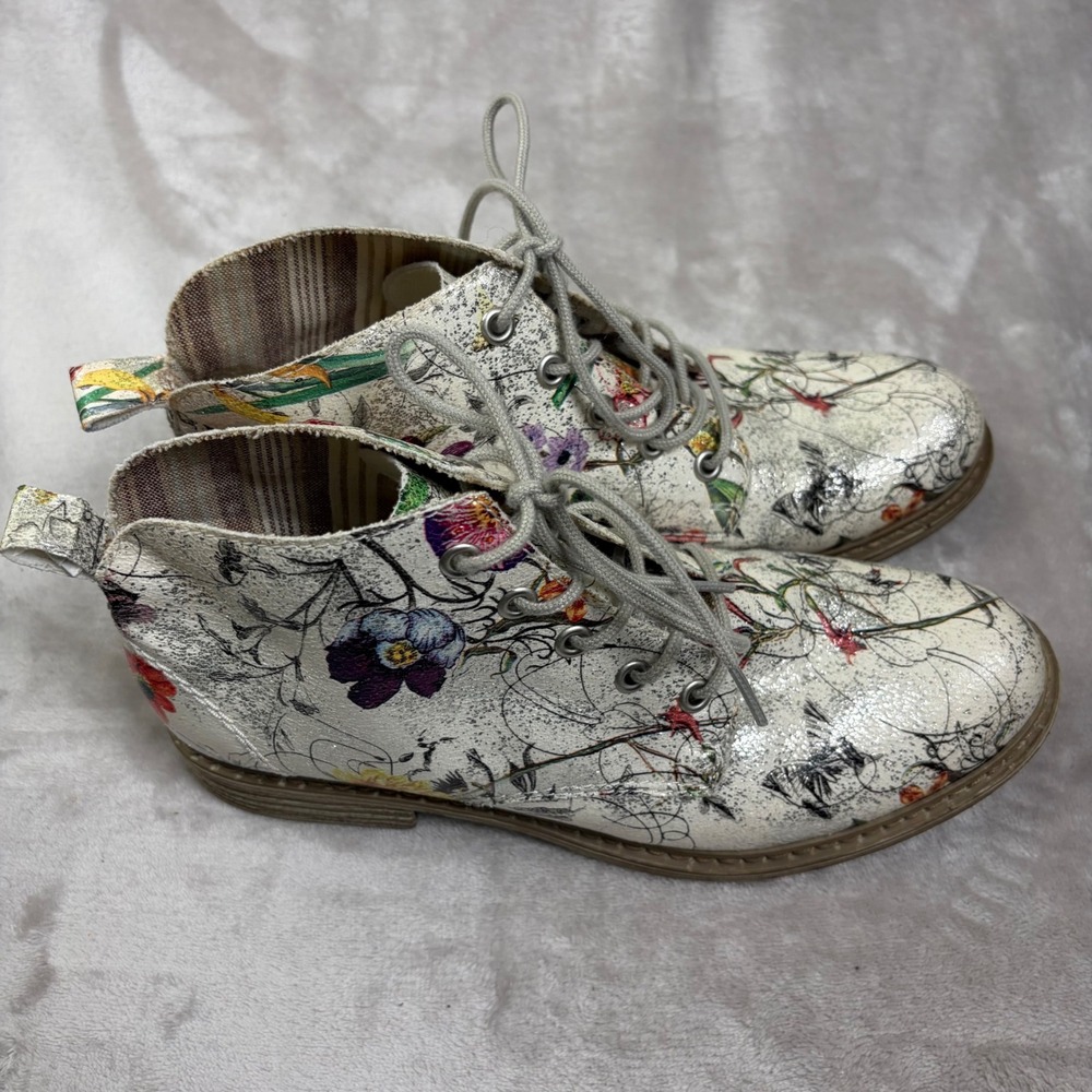 Rieker Antistress Womens Floral Butterfly Lace Up Ankle Boots Multi Color EU 38